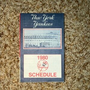 New York Yankees 1980 pocket schedule - Yankee Stadium